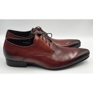 Grimentin Mens Lace Up Brown Leather Oxford Dress Shoes Size 13US Classic Formal